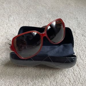 CHANEL Oversized Sunglasses with Mirrored Sides